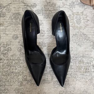 Pretty Little Thing Black Pointed-Toe Leather Heels
